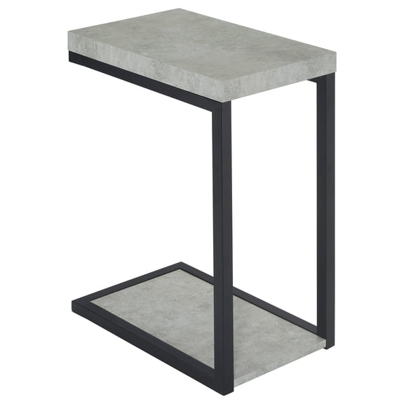 Bowery Hill Contemporary Wood End Table in Cement Gray/Black