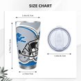 thumbnail image 4 of Taza térmica duradera de acero inoxidable 304 con tapa y pajita con temática del equipo de fútbol de los Leones Taza térmica de acero inoxidable de 20 oz Taza para automóvil Adecuada para bebidas, 4 of 8