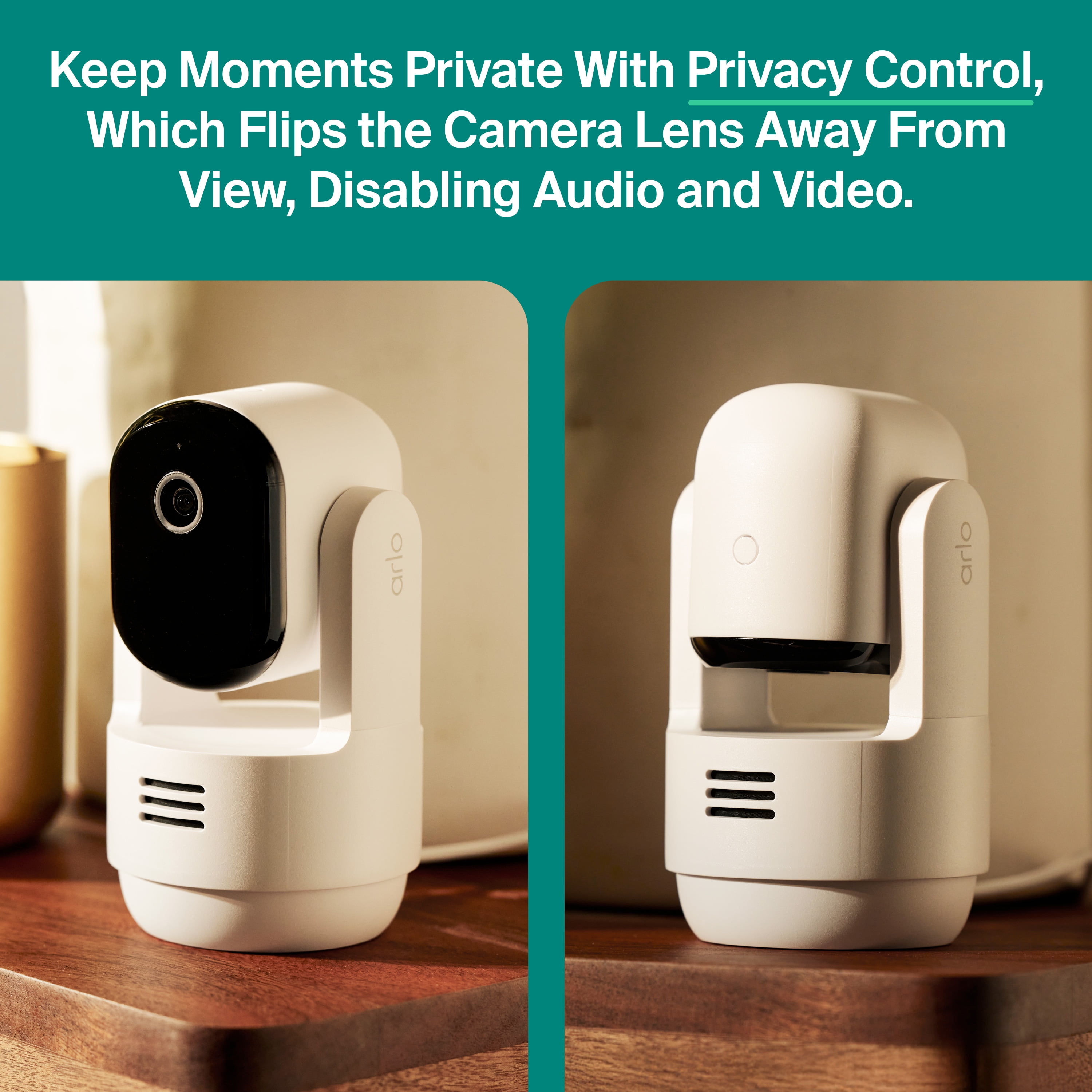 Arlo Essential Indoor Pan Tilt Security Camera (2025 Release) - HD Video, Wired Plug-In Power, 2-Cam