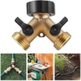 thumbnail image 5 of Robinet Double Machine à Laver en Laiton Adaptateur Robinet 2 Voies Rpartiteur D'eau 3/4 Pouces pour 2 Appareils, 5 of 5
