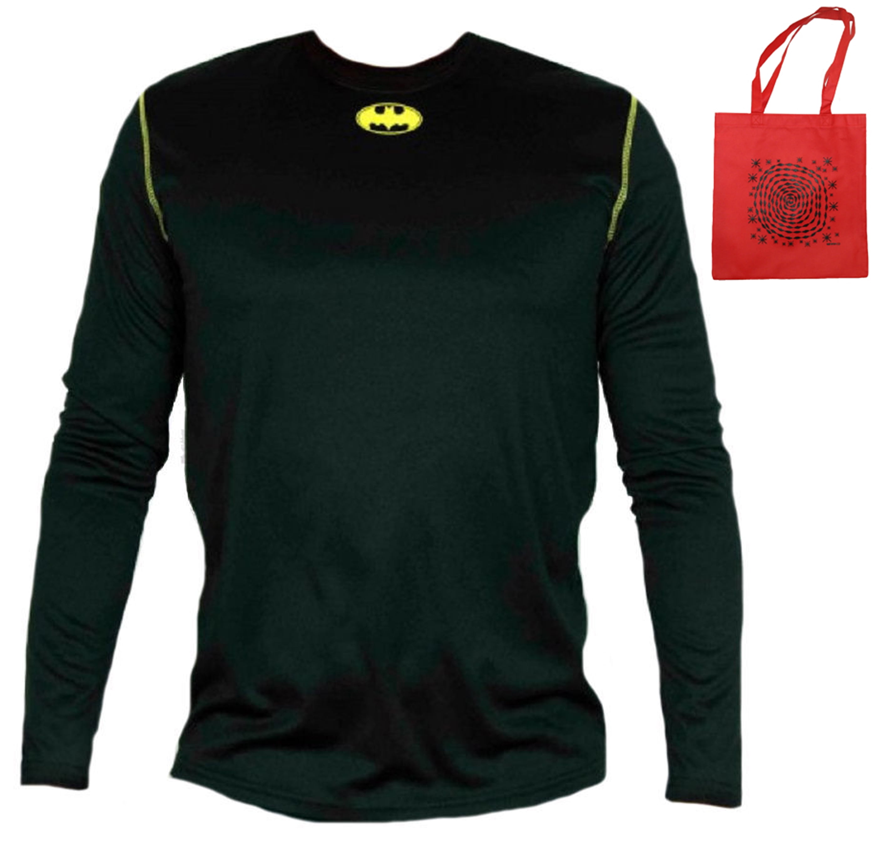 Batman Logo Mens' Climate Control Poly Shirt & Tote2 Piece Gift Set