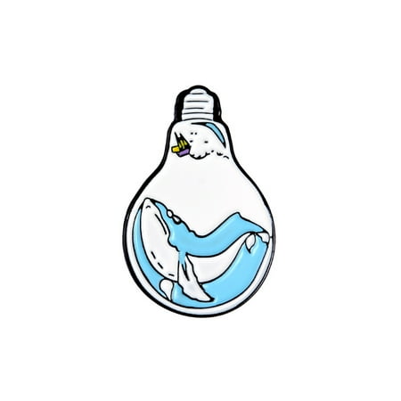 

Toyella Wave Whale Brooch Collar Backpack Accessories Creative Light Bulb Whale Brooch OEM White