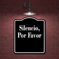 thumbnail image 2 of Silencio Por Favor Spanish firmar BLACK Aluminum Composite Sign, 20"x24", 2 of 9