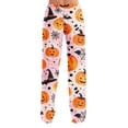 thumbnail image 6 of Womens Halloween Pajama Pants Loose Fit Sleep Lounge Bottoms Full Length Straight Leg Pull On Pajamas Elastic Waist No Drawstring Soft Homewear Orange L, 6 of 6
