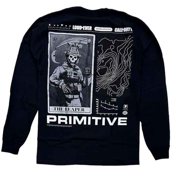 Primitive Skate Apparel Men's X Call Of Duty Tactics Long Sleeve Tee T-Shirt (Small, Black)