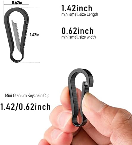 Jointown Titanium Key Ring Hooks, Small Carabiner Keychain Clip,Mini Snap Keyring Key Organizer Key Chain