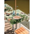 thumbnail image 2 of Square Outdoor Tablecloth with Umbrella Hole Vintage Butterfly Roses Outside Table Cloth Waterproof Patio Table Cover Spring Botanical Floral Zipper Tablecloths for Picnic Party Camping 60x60 Inch, 2 of 8