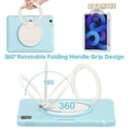 thumbnail image 2 of Kids Friendly Case for iPad Air 11" 2024 2025/Pro 11 2022 2021 2020 2018/Air 4/Air 5, Rugged Case with Rotating Ring Stand Pencil Holder Heavy Duty Protection Slim Silicone PC, Icecrystalblue, 2 of 13