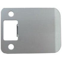 Round Corner Extended Lip Strike Plate, 2-1/4" x 2-1/2", (3" Overall Length), Satin Chrome by Stone Harbor Hardware