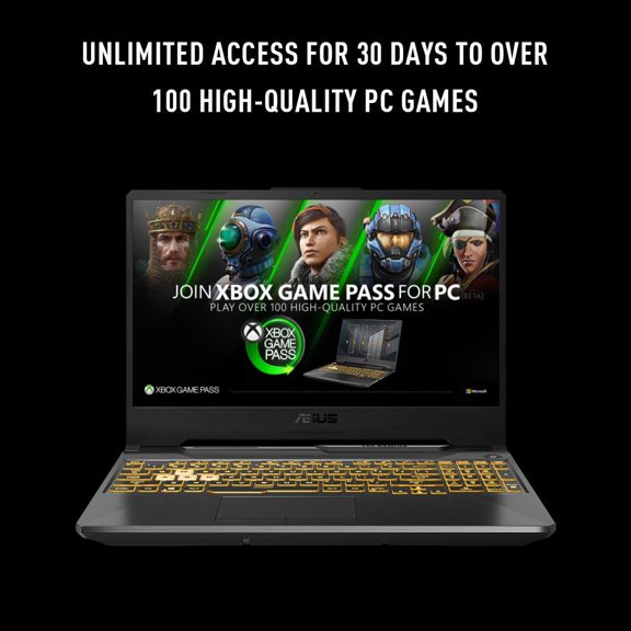 Ordinateur portable de jeu ASUS TUF, écran FHD de 15.6 pouces, carte graphique GeForce RTX 3050-4Go DDR64, processeur AMD Ryzen™ 5 7535HS, mémoire DDR4 de 8 Go, SSD G4 PCIe de 512Go, FA506NC-DS51-CA