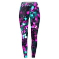 thumbnail image 4 of KDFJPTH Women's Colorful Geometric Print Leggings High Waist Stretchy Yoga Pants Casual Workout Tights Light Purple XXL, 4 of 4