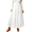 F-White, variant on UVN Skirts for Women Summer Chiffon Pleated A-Line Long Skirt Elastic High Waist Swing Tiered Boho Beach Floral Print Maxi Skirts