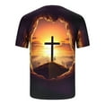 thumbnail image 4 of Loose Fitting Mens T Shirts Cross Print Crewneck Short Sleeve Comfortable for Relaxed Everyday Style Men Dress Shirts Sale, 4 of 5