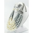 thumbnail image 4 of Clip on multi strand silver, gray, and white pearl necklace set, 4 of 4
