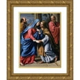 thumbnail image 1 of Philippe de Champaigne 14x18 Gold Ornate Wood Frame and Double Matted Museum Art Print Titled - The Visitation (1643-48), 1 of 4