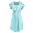 thumbnail image 6 of Women's Short Sleeve Nightgown Button Down Sleepwear Pajamas Nightshirt, 6 of 9
