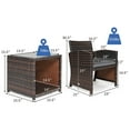 thumbnail image 2 of Gymax 3PCS Rattan Patio Conversation Furniture Set Yard Outdoor w/ Grey Cushions, 2 of 9