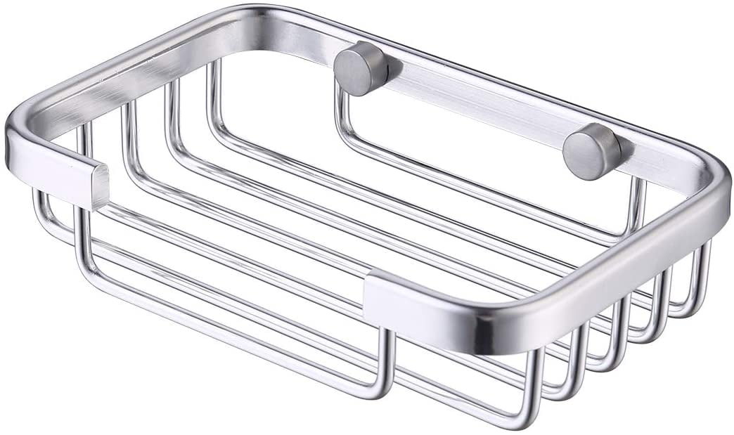 Stainless Steel Soap Dish Holder Wall Mounted Case Bathroom Bath Shower Box  Rack