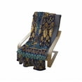 thumbnail image 4 of Paisley Soft Flannel Fleece Throw Blanket, Backgrounded Design with the Pattern of Flower Leaves and Dots Image, Cozy Plush for Indoor and Outdoor Use, 60" x 80", Blue Earth Yellow, by Ambesonne, 4 of 6