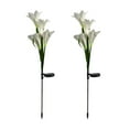 thumbnail image 6 of Djunllk 2 Pcs Solar Lights Outdoor - Beautiful Lifelike Lilies Artificial Flowers, Auto On/Off Waterproof Versatile Reusable Night Light for Outside, Mother's Day Gifts, 6 of 6