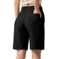 thumbnail image 4 of Summer Akafmk Summer Womens Shorts,Women Cotton Linen Shorts,Womens Summer Fashion Solid Casual Elastic Waist Half Short Pants, 4 of 4