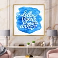 thumbnail image 2 of Designart 'Follow Your Dreams On Blue I' Modern Framed Canvas Wall Art Print, 2 of 5