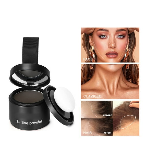 HHBEAUTY Hairline Powder Black,Waterproof Hair Fibers for Thinning Hair,Instantly Root Touch Up Hair Color for Gray Hair Coverage,Long Lasting Hair Line Shadow Toppers Powder for Men and Women