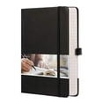 thumbnail image 1 of Cuaderno Forrado EMSHOI 256 Páginas Numeradas Cuero Grueso 120gsm A5 Rayas Mediano 5.75' x 8.38' Negro, 1 of 3