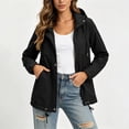 thumbnail image 6 of Winter Hooded Jackets for Women Waterproof Plus Size Long Sleeve Solid Color Lightweight Windproof Rain Jacket with Pockets for Hiking Travel Sport, 6 of 7