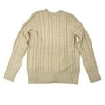 thumbnail image 2 of CHARTER CLUB Womens Gold Knit Glitter Button-shoulder Cable-knit Long Sleeve Crew Neck Sweater M, 2 of 2