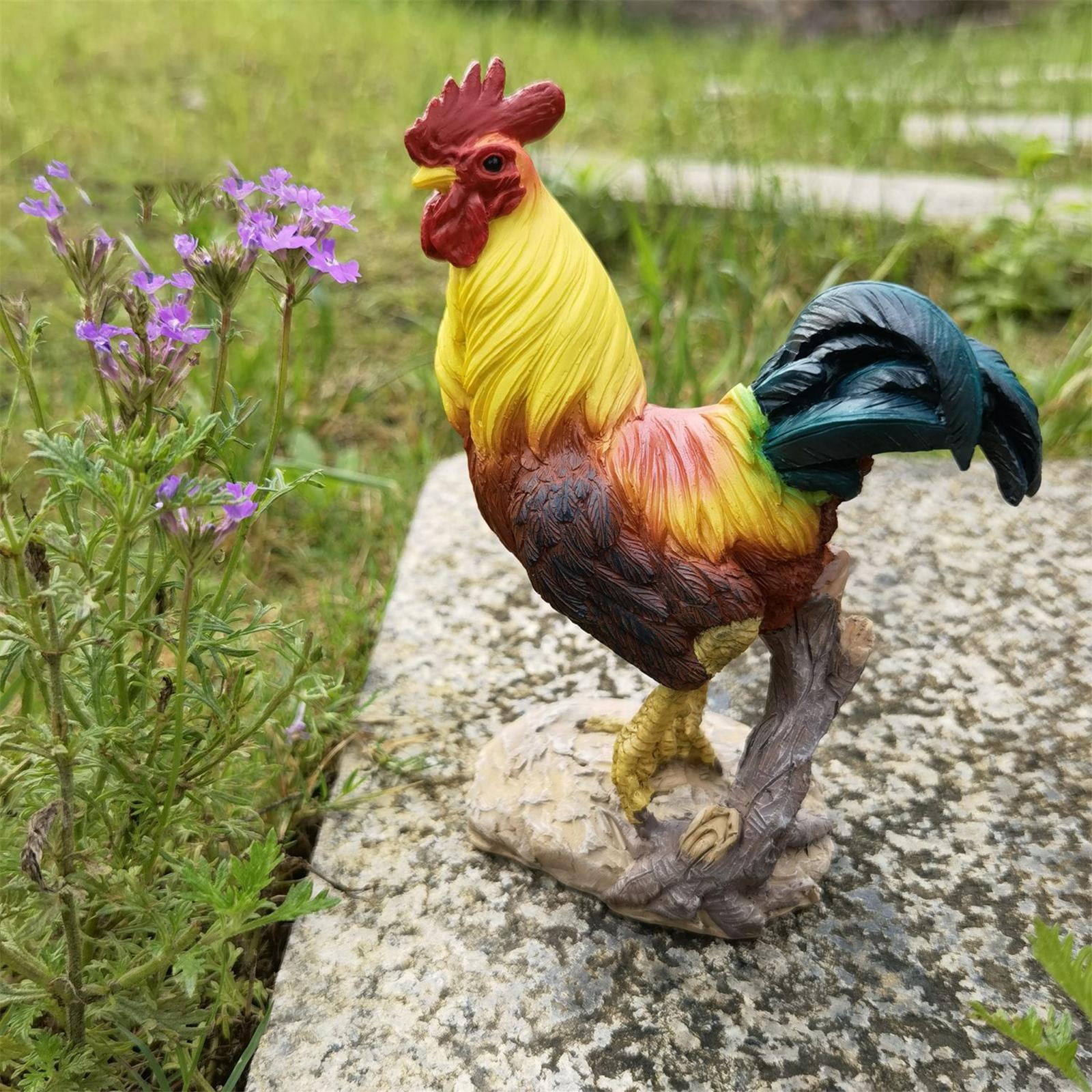 Statue Artwork Chicken Statue Animal Figurine for Kitchen Backyard Yard
