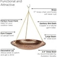 thumbnail image 4 of Pure Copper 18" Hanging Bird Bath by Good Directions, 4 of 8