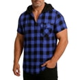 thumbnail image 2 of Mens Plaid Collar Shirts for Going Out Casual Button Tops Short Sleeve Button Down Tshirts Men Fitted Outwears, 2 of 8