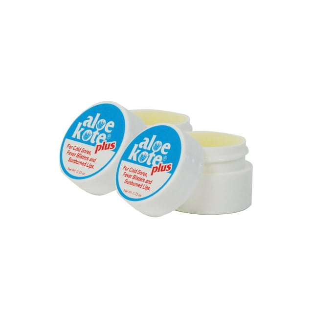 Bálsamo labial medicinal Aloe Kote Plus - 0,50 oz. Tarro - Con aceites hidratantes naturales y gel hidratante de aloe vera - Sin alcohol - Mentol, fenol y alcanfor - Paquete surtido para el cuidado de