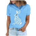 thumbnail image 2 of Tops de Cuello Alto para las Mujeres Amante Impreso Camiseta Cuello Redondo Manga Corta, Poliéster Spandex, 2 of 7