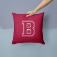 thumbnail image 2 of Letter B Initial Monogram - Maroon and White Fabric Decorative Pillow, 2 of 4