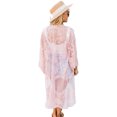 thumbnail image 2 of Blusa de encaje con malla bordada para vacaciones, protector solar, cárdigan, chaqueta de playa, bikini, traje de baño, 2 of 6