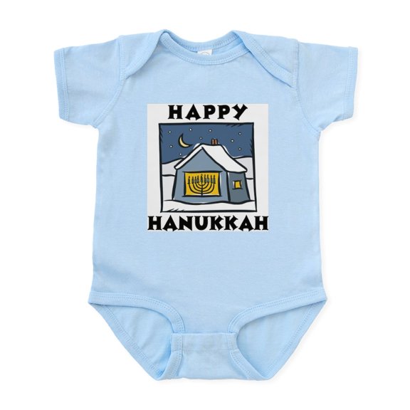 CafePress - Happy Hanukkah Infant Creeper - Baby Light Bodysuit, Size Newborn - 24 Months