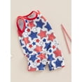 thumbnail image 3 of 4th of July Baby Boy Romper Sleeveless American Flag Jumpsuit Bodysuit Star Stripe Independence Day Summer Clothes, 3 of 8