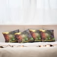 thumbnail image 7 of Ambesonne Fantasy Throw Pillow Cover 4 Pack, Mysterious Trees Birds, 16", Yellow Purple, 7 of 7