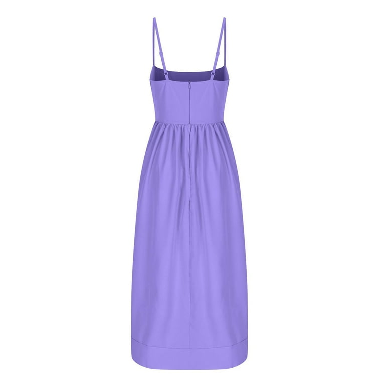 purple corset midi dress Purple Midi Dress With Corset And V-Neck by BLUZAT