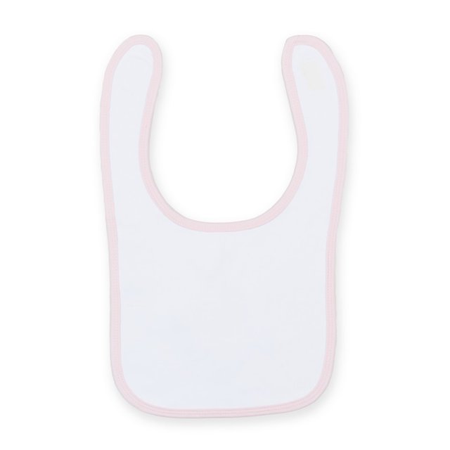Larkwood - Baberos lisos y de contrate Unisex niños niñas (Blanco/Rosa pálido)