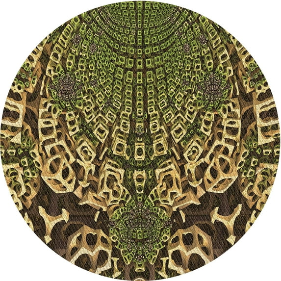 Ahgly Company Indoor Square Patterned Cookie Brown Area Rugs, 3' Square