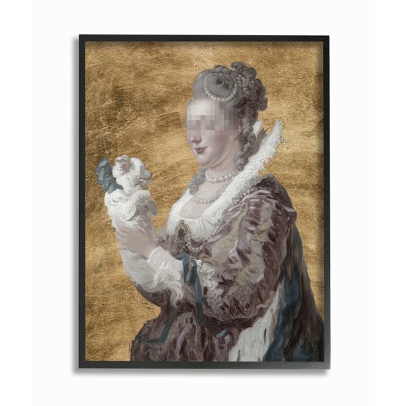 Stupell Industries Mystery Duchess with Puppy Censored Classical Art Designed by Studio W