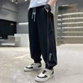 thumbnail image 4 of Gibobby Boys Pants Toddler Baby Boy Winter Active Jogger Pants Elastic Waist Pocket Solid Color Athletic Sweatpant 2T 3T 4T 5T 6T 7T 8T Little Boys Winter Pants(8-9 Years,Black), 4 of 4