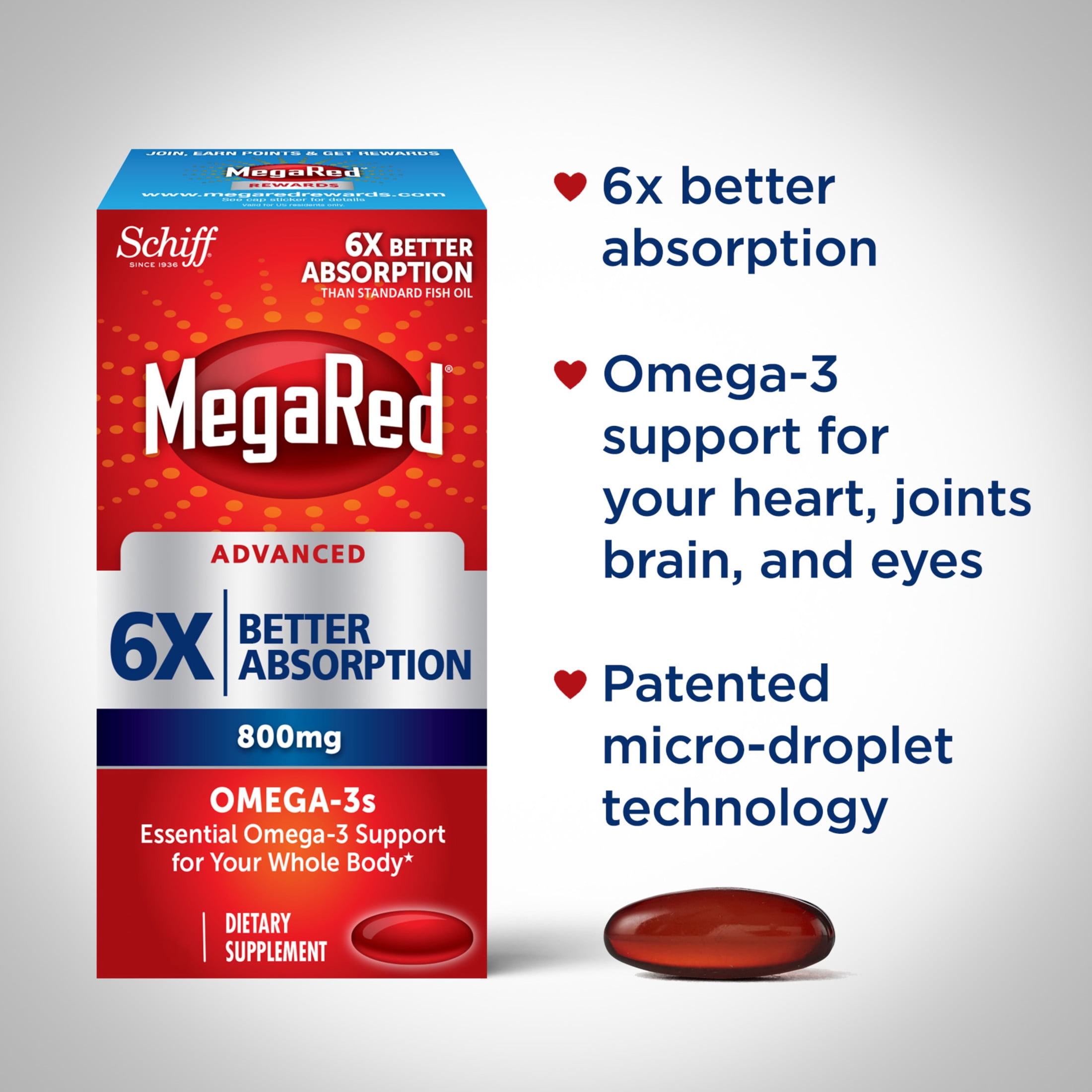 MegaRed Advanced 6X Better absorption 800mg, 40 Softgels
