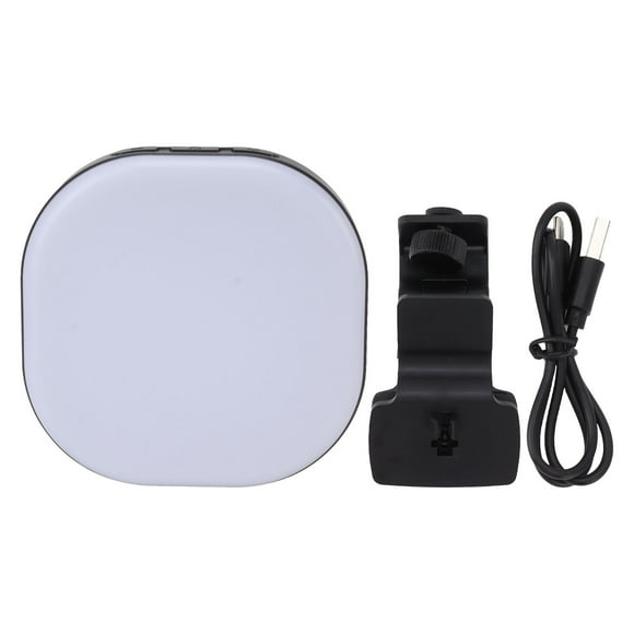 Panel de luz LED con clip para selfies, para teléfono, computadora, luz de relleno para video con atenuación continua de 3000 a 7200 K, batería de 2000 mAh, modo SOS