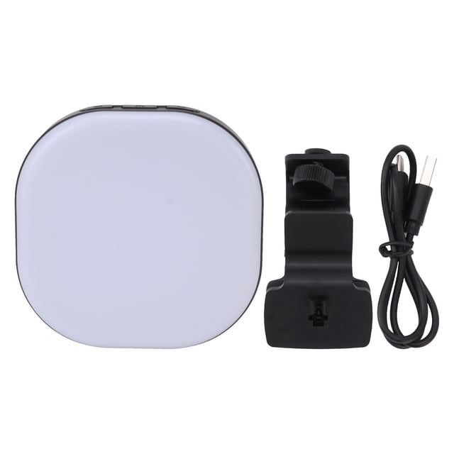 Panel de luz LED con clip para selfies, para teléfono, computadora, luz de relleno para video con atenuación continua de 3000 a 7200 K, batería de 2000 mAh, modo SOS