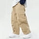 thumbnail image 1 of Pantalones largos para niños, de color liso, con cintura elástica y bolsillos, para adultos, informales y cómodos, de poliéster., 1 of 7