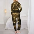 thumbnail image 5 of Junzan 2024 Happy New Year Print Womens Pajama Sets,Long Sleeve Button Down For Women Pjs 2 Piece, 5 of 9